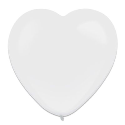 Ballonnen ijs wit hart (Ø30cm, 50st)