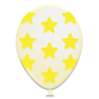 Ballonnen met sterren geel (Ø30cm, 6st)