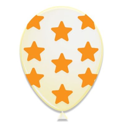 Ballonnen met sterren oranje (Ø30cm,6st)