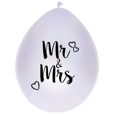 Ballonnen Mr & Mrs (Ø30cm, 6st)
