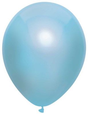 Ballons bleu clair métallique (Ø30cm, 50pcs)