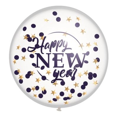Confettiballon ’Happy new year’ (Ø60cm)