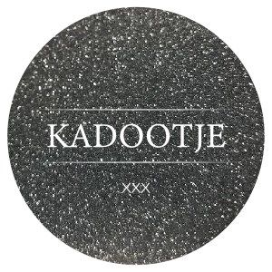 Etiketten ’Kadootje’ glitter antraciet/wit (1000st)