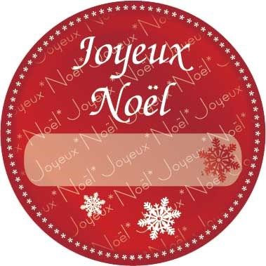 Etiketten rood ’Joyeux Noël’ (1000st)