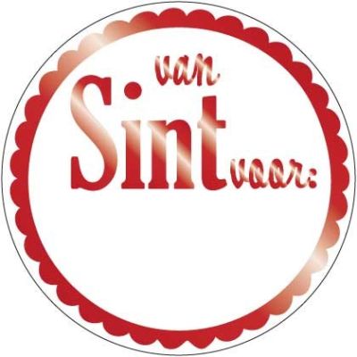 Etiketten rood ’Van Sint voor …’ (1000st)