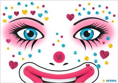Face art sticker clown Annie