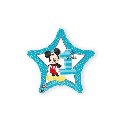 Folieballon ’1st Birthday’ Mickey mouse (Ø43cm)