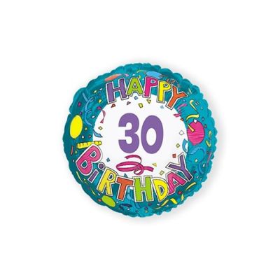 Folieballon ’Happy 30 birthday’ (Ø45cm)