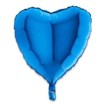 Folieballon hart blauw (46cm)