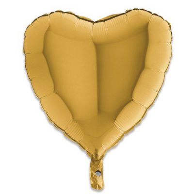 Folieballon hart lichtgoud (46cm)