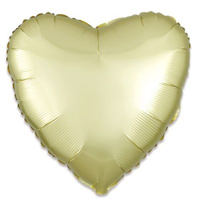 Folieballon hart satin pastelgeel (43cm)