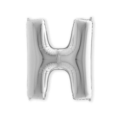 Folieballon letter ’H’ zilver (100cm)