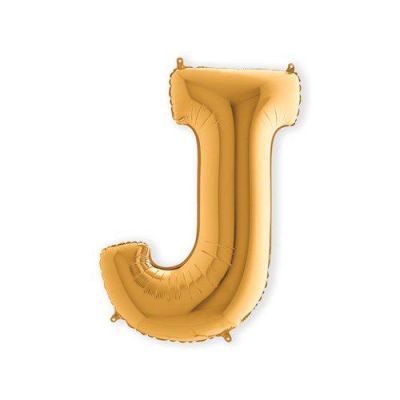 Folieballon letter ’J’ goud (100cm)