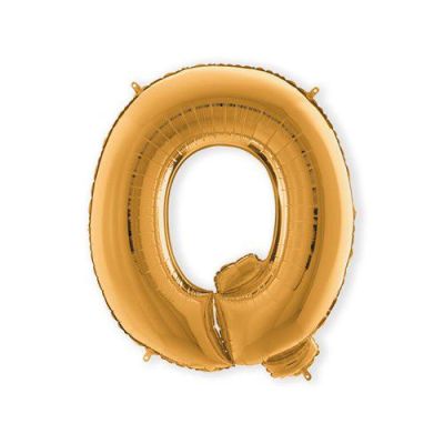 Folieballon letter ’Q’ goud (100cm)