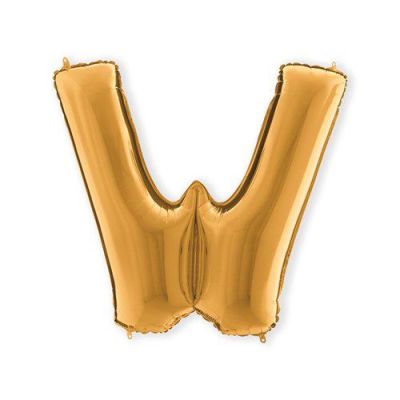 Folieballon letter ’W’ goud (100cm)
