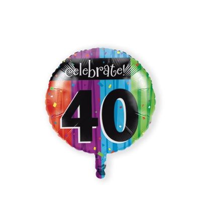 Folieballon milestone ’40’ (Ø45cm)