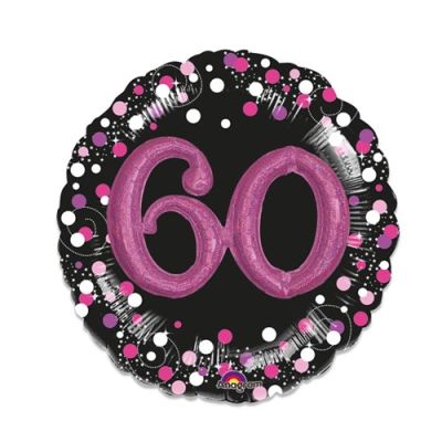 Folieballon sparkling pink 3D 60 (81cm)