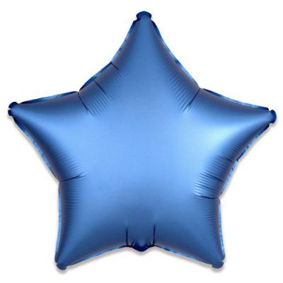 Folieballon ster satin azuurblauw (43cm)