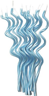 Kaarsjes spaghetti blauw-wit (13cm, 12st)