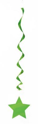 Swirl hangdeco ster lime green (66cm, 3st)