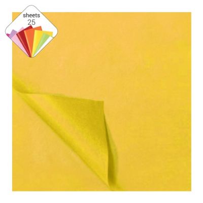 Zijdevloei papier geel (50x70cm,5 vel)