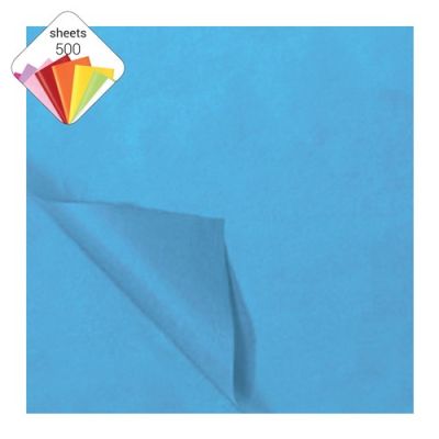 Zijdevloei papier medium blauw (50x70cm,500 vel)