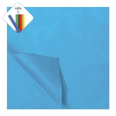 Zijdevloei papier middenblauw (50x70cm,5 vel)
