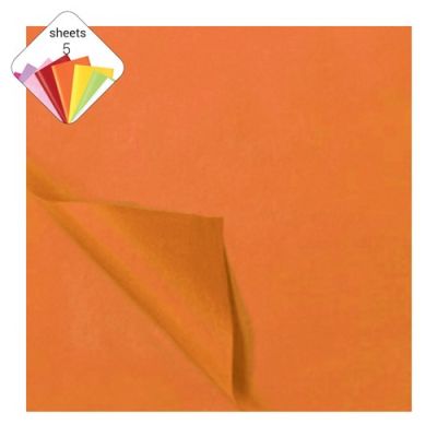 Zijdevloei papier oranje (50x70cm,5 vel)
