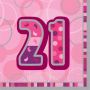 Servetten glitz pink ’21’ (33cm, 16st)