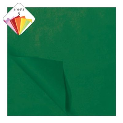 Papier de soie vert foncé (50x70cm, 5 feuilles)
