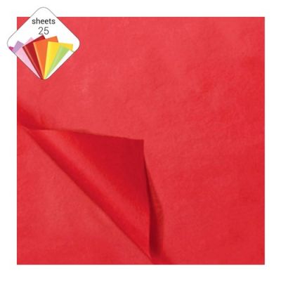 Papier de soie rouge (50x70cm, 25 feuilles)