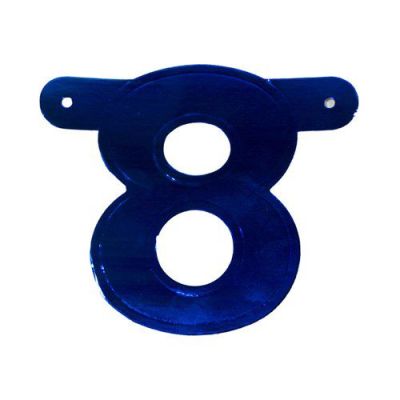Bannière chiffre ’8’ bleu