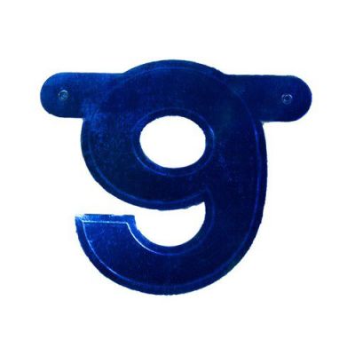 Bannière chiffre ’9’ bleu