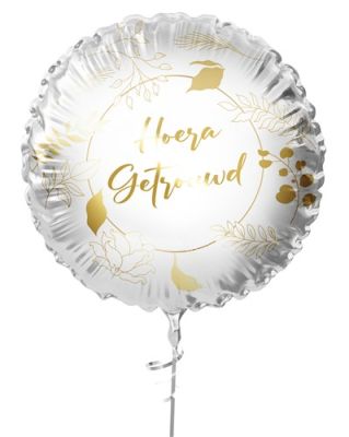 Ballon en aluminium ’Hoera getrouwd’ (Ø45cm)