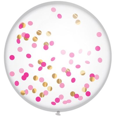 Ballon confetti princesse rose (Ø60cm)