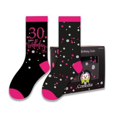 Chaussettes cadeaux ’30’ rose (2 paires)