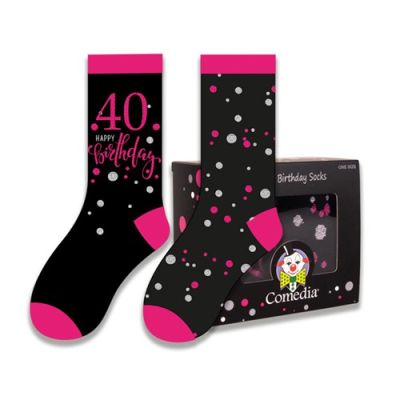 Chaussettes cadeaux ’40’ rose (2 paires)