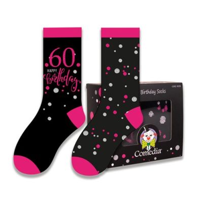 Chaussettes cadeaux ’60’ rose (2 paires)