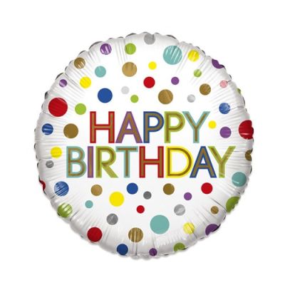 Ballon aluminium ’Happy birthday’ ECO (Ø46cm)
