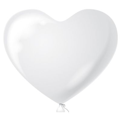 Ballon hart wit (Ø38cm, 100st)