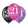 Ballonnen ’21’ sparkling roze (Ø28cm, 6st)
