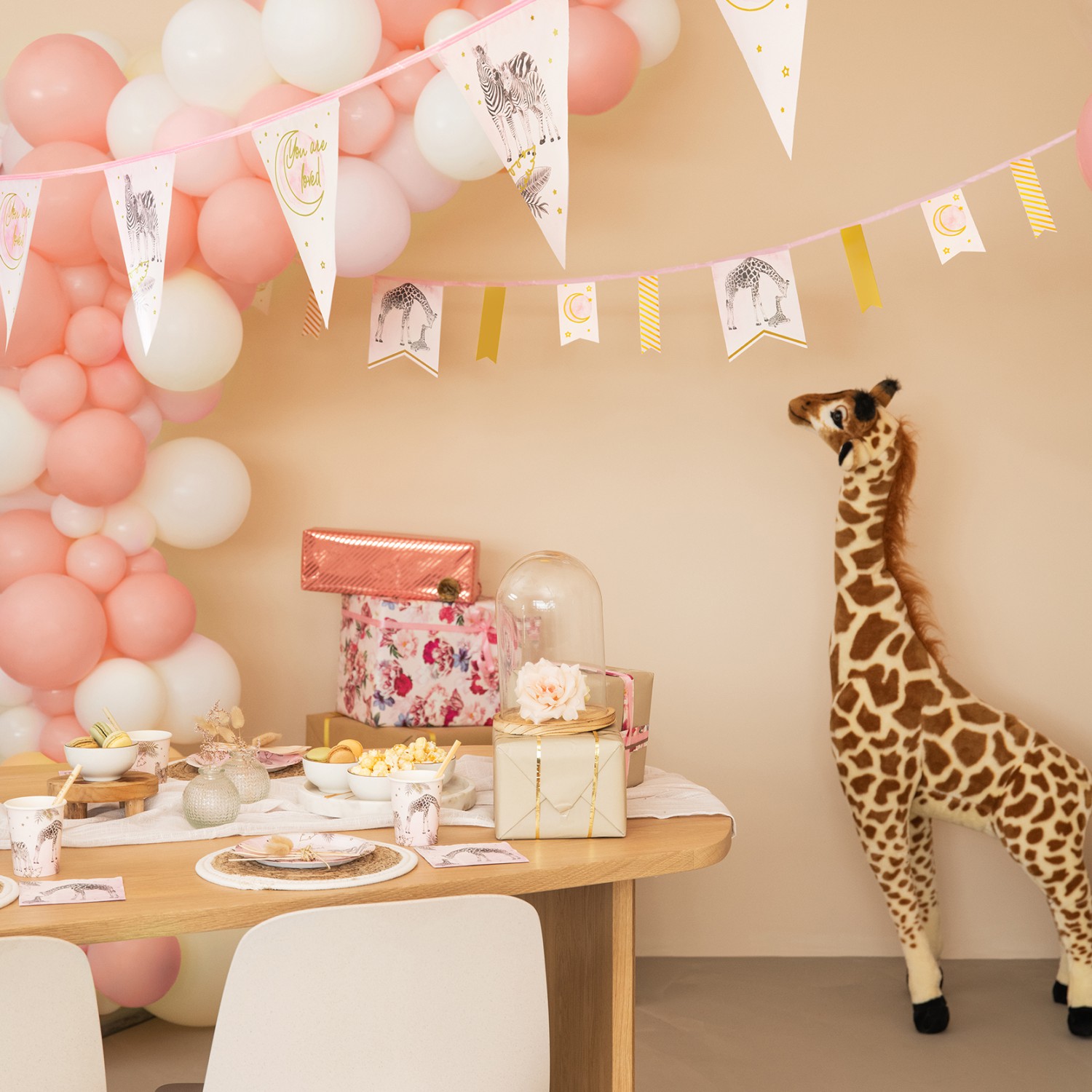 ballonnen baby safari pink welcome baby girl 30cm 6st