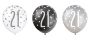 Ballonnen glitz black&silver ’21’ (Ø30cm, 6st)