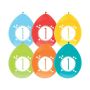 Ballonnen festive colors 1 jaar (Ø30cm, 6st)