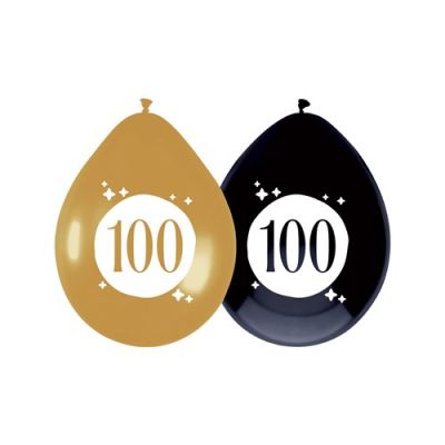 Ballonnen festive gold 100 jaar (Ø30cm, 6st)