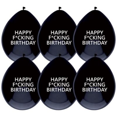Ballonnen ’Happy f*cking birthday’ (Ø30cm, 6st)
