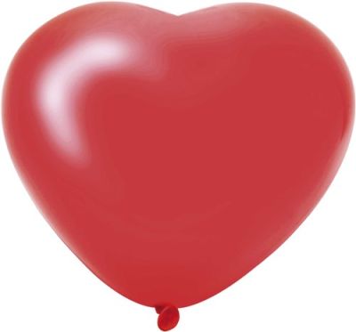 Ballonnen hart rood (Ø25cm, 6st)