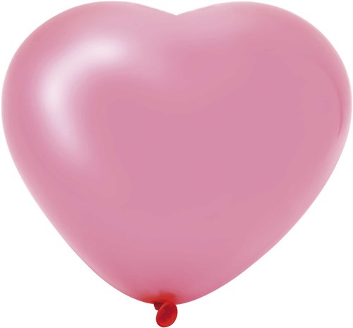 ballonnen hart roze 25cm 6st