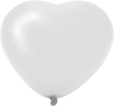 Ballons coeur blanc (Ø25cm, 6pcs)