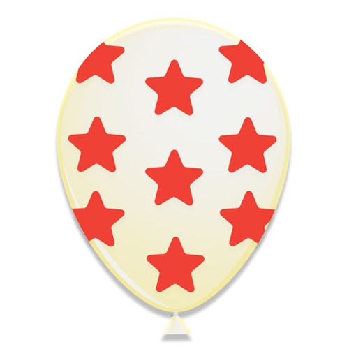 ballonnen met sterren rood 30cm 6st